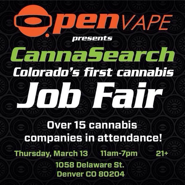 Want a cannabis job? @OpenVAPE is having a job fair!! Over 15 companies will be there! Please spread the word! ️