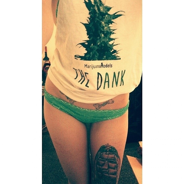 ❀ Ft Model @chronicchomper ️ She Wants the Dank tees,tanks,&crops available in the ⓁⒾⓃⓀ ⒾⓃ ⒷⒾⓄ ❀ We'll be looking for reps soon, interested in some extra $$?