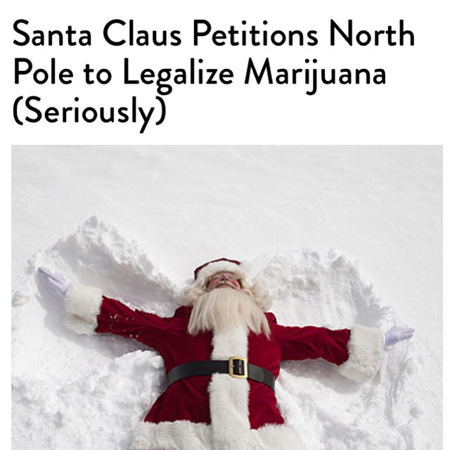 He just looks so happy "Although Alaska voted in favor of legalizing marijuana in November, it was still up to individual towns to decide whether or not possession of cannabis for any adult at least 21 years old would be legal. 
Monday night, the North Pole city council met to decide the fate of marijuana in Santa Claus's hometown. And Santa himself showed up to weigh in. 
A North Pole resident whose legal name is Santa Claus showed up at the North Pole's City Council meeting and dropped his two cents..."continues in article
from People Magazine