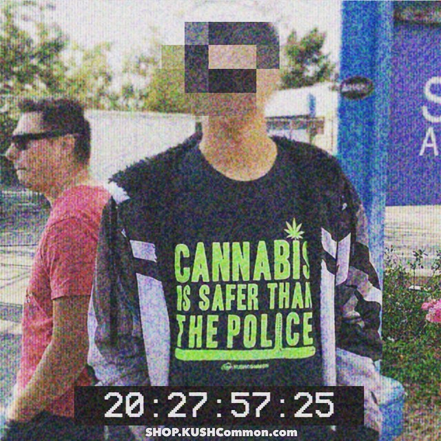 We're all being watched 
Original picture from @de_la_sherm
💭Cannabis is safer than the police tee available in our shop at SHOP.KUSHCommon.com